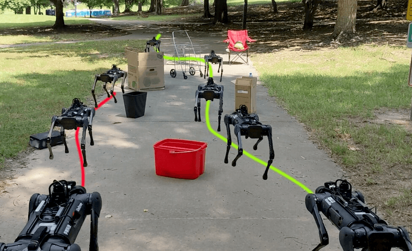 Quadrupeds in Crowded Environments